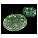 10 ï¿½ Green Depression Cake Stand wï¿½ (6) Dessert