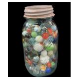 Blue Ball Mason Quart Jar Marbles