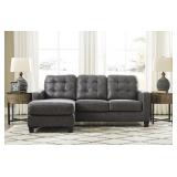 QUEEN ASHLEY VENALDI GUNMETAL SLEEPER SOFA CHAISE