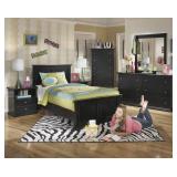 TWIN ASHLEY MARIBEL BLACK  5-PIECE BEDROOM GROUP