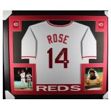 Autographed Pete Rose Framed Jersey