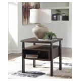 ASHLEY VALIBRY DISTRESSED BROWN END TABLE