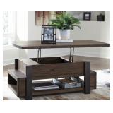 ASHLEY VALIBRY LIFT-TOP DISTRESSED COFFEE TABLE