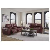 ASHLEY ALESSANDRO LEATHER REC SOFA & LOVESEAT