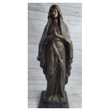 32" HANDMADE BRONZE SCULPTURE OF THE VIRGIN MARY