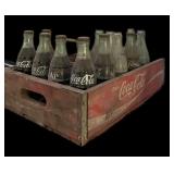 Vintage Wood Coke Case wï¿½ 6.5 Oz Coke Bottles