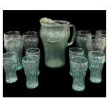 Coca Cola Pitcher & (12) Glasses