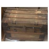 Estate Antique Trunk With Tray