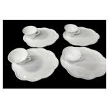 Vintage Service For (8) Milk Glass Snack Set