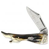 ROUGH RYDER RR2162 LEG KNIFE CINNAMON STAG KNIFE