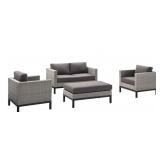 Pulaski 4 pc Driftwood Wicker Outdoor Living Set