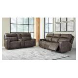 Ashley Game Plan Leather PWR Rec Sofa & Love Seat