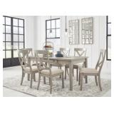 ASHLEY PERELLEN DINING ROOM TABLE & 6 CHAIRS