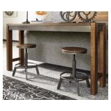 ASHLEY TORJIN COUNTER TABLE & 2 BAR STOOLS