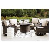 ASHLEY PARADISE TRAIL OUTDOOR FIRE PIT & 4 STOOLS