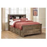 FULL ASHLEY TRINELL BOOKCASE BED WITH STORAGE