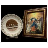 Religious Framed Picture & Lordï¿½s Supper Plate