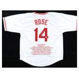 Autographed Pete Rose Highlight Stat Jersey