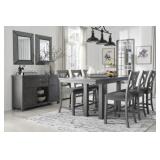 ASHLEY 7-PC MYSHANNA COUNTER TABLE & 6 BARSTOOLS