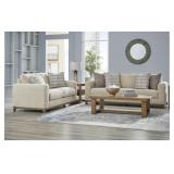 ASHLEY PARKLYNN DESERT SOFA & LOVE WITH WOOD TRIM