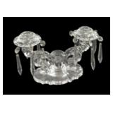 Estate Pair Double Crystal Candle Holders