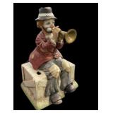 Hobo on Box Playing Horn