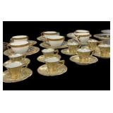 Beautiful 42 Pc Gold Overlay Dishes