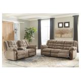 ASHLEY WORKHOUSE RECLINING SOFA & LOVE SEAT