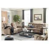 Ashley 58401 Saddle DBL Reclining Sofa & Love Seat