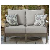 ASHLEY VISOLA OUTDOOR LOVESEAT WITH CUSHION