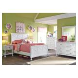 TWIN ASHLEY KASLYN WHITE 5-PIECE BEDROOM GROUP