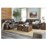 Ashley U846 Leather PWR REC Sofa & Love Seat