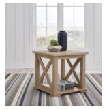 ASHLEY ELMFERD LIGHT BROWN END TABLE