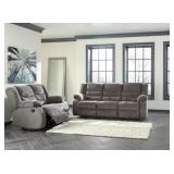 Ashley 98606 Gray Reclining Sofa & Love Seat