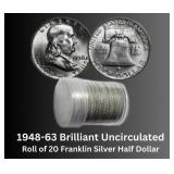 1948-63 Uncirculated Franklin Silver Half Dollar