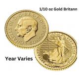 1/10 oz Gold Britannia - King