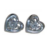 Heart Shape Diamond Stud Earrings