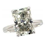 14k Gold 5.44 ct Radiant Cut Lab Diamond Ring