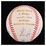 Autographed Nolan Ryan Engraved Baseball