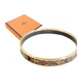 HERMES Emaille Designer PM Bangle Bracelet