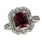 14k Gold 2.30 ct Pink Tourmaline & Diamond Ring