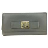 PRADA GRAY SAFFIANO LEATHER RIBBON WALLET