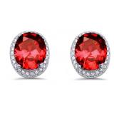 Oval 4.88 ct Ruby  Designer Earrings