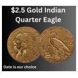 $2.50 Gold Indian Quarter Eagle - XF