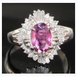 Platinum 1.43 ct GIA Ruby & Diamond Ring