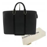 Louis Vuitton Black Leather Business Bag