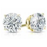 14k Gold 5.16 ct Round Brilliant Lab Diamond Studs