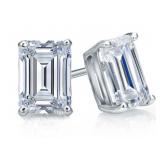 14kt Gold Emerald Cut 2.00 ct Lab Diamond Earrings