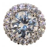 Round Brilliant 3.00 ct White Topaz Pendant