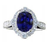 14k Gold 3.00 ct Sapphire & Diamond Ring